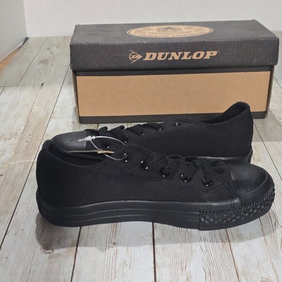 Dunlop Canvas Low Junior Sneakers Black Size 12C,  New in Box - Picture 4 of 7